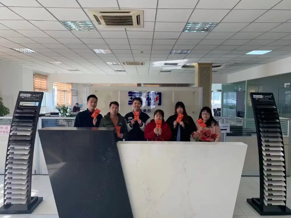 Customer service and showroom reception staff at the display desk