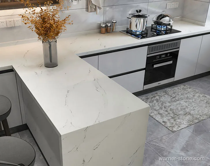 Calacatta Veined Jumbo Quartz Slab Texture Sample