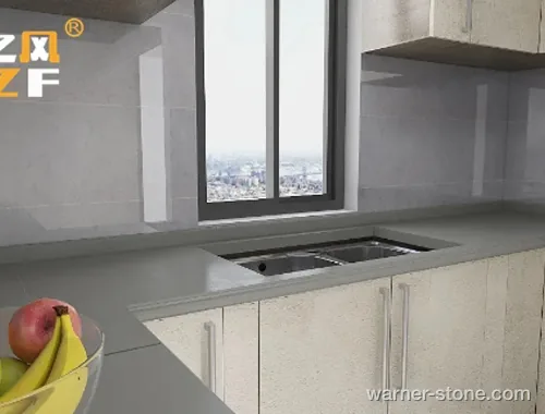 Precision CNC undermount sink cutouts with polished water-drip groove