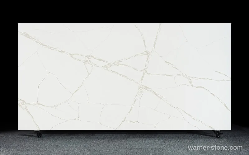 Warner Stone Calacatta Spider Vein WN-C02 Bookmatched Quartz Surface