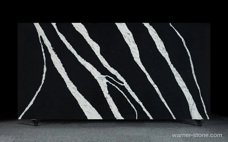 Warner Stone HN-901 Zeus Nero Marquina Quartz Slab