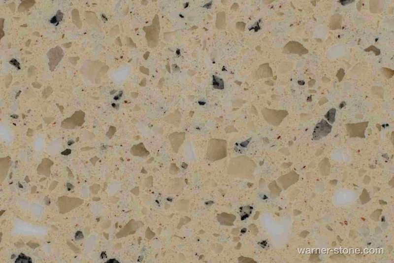 Kairui Jimei KR-D15A13 Serene Elegance Beige Quartz Slab